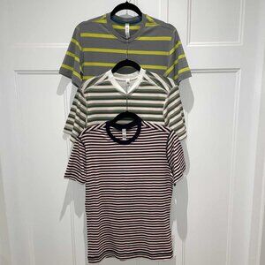 LOT OF 3 MEN’S Striped Short Sleeve Tees – Size SMALL – All NEW WITH TAGS